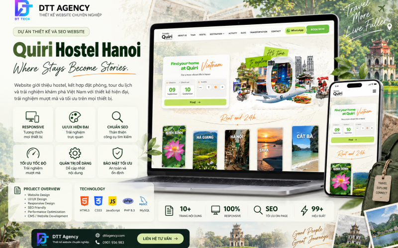 Thiết Kế Website Quiri Hostel