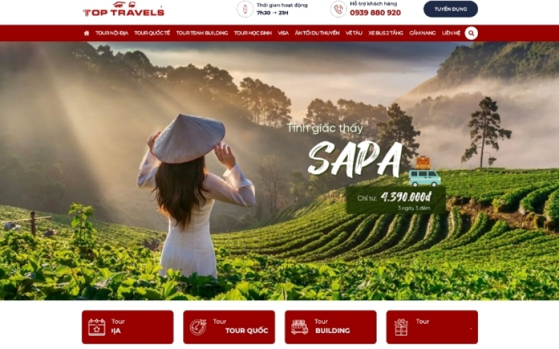 Thiết Kế Website Top Travels