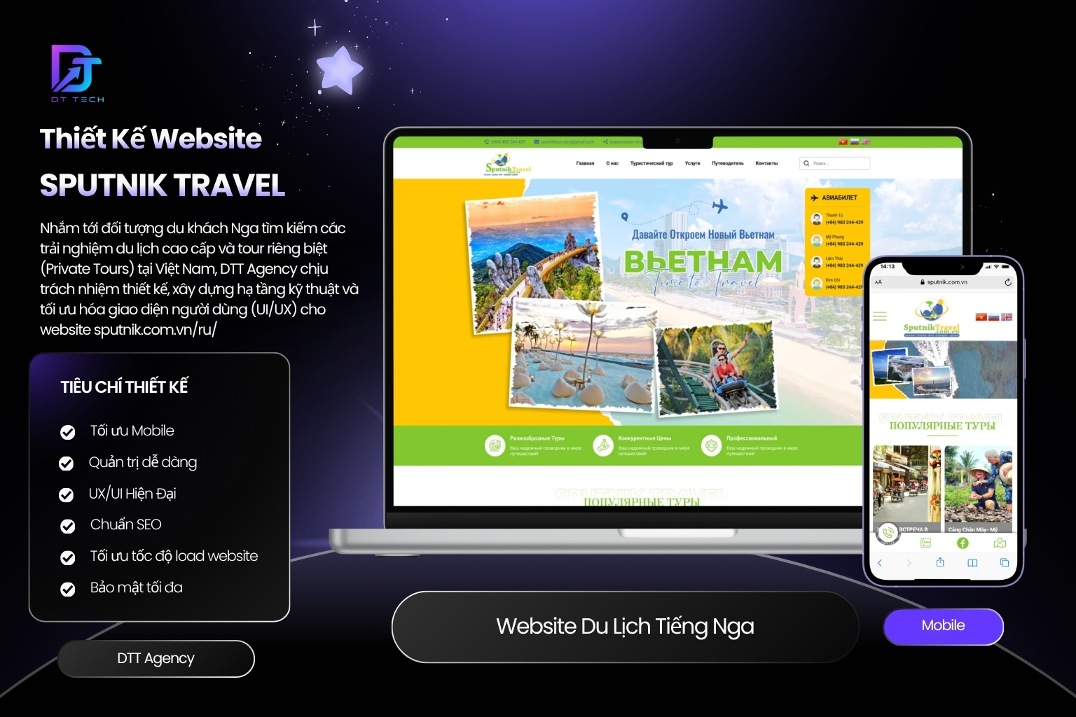 Thiết Kế Website Du Lịch Sputnik Travel
